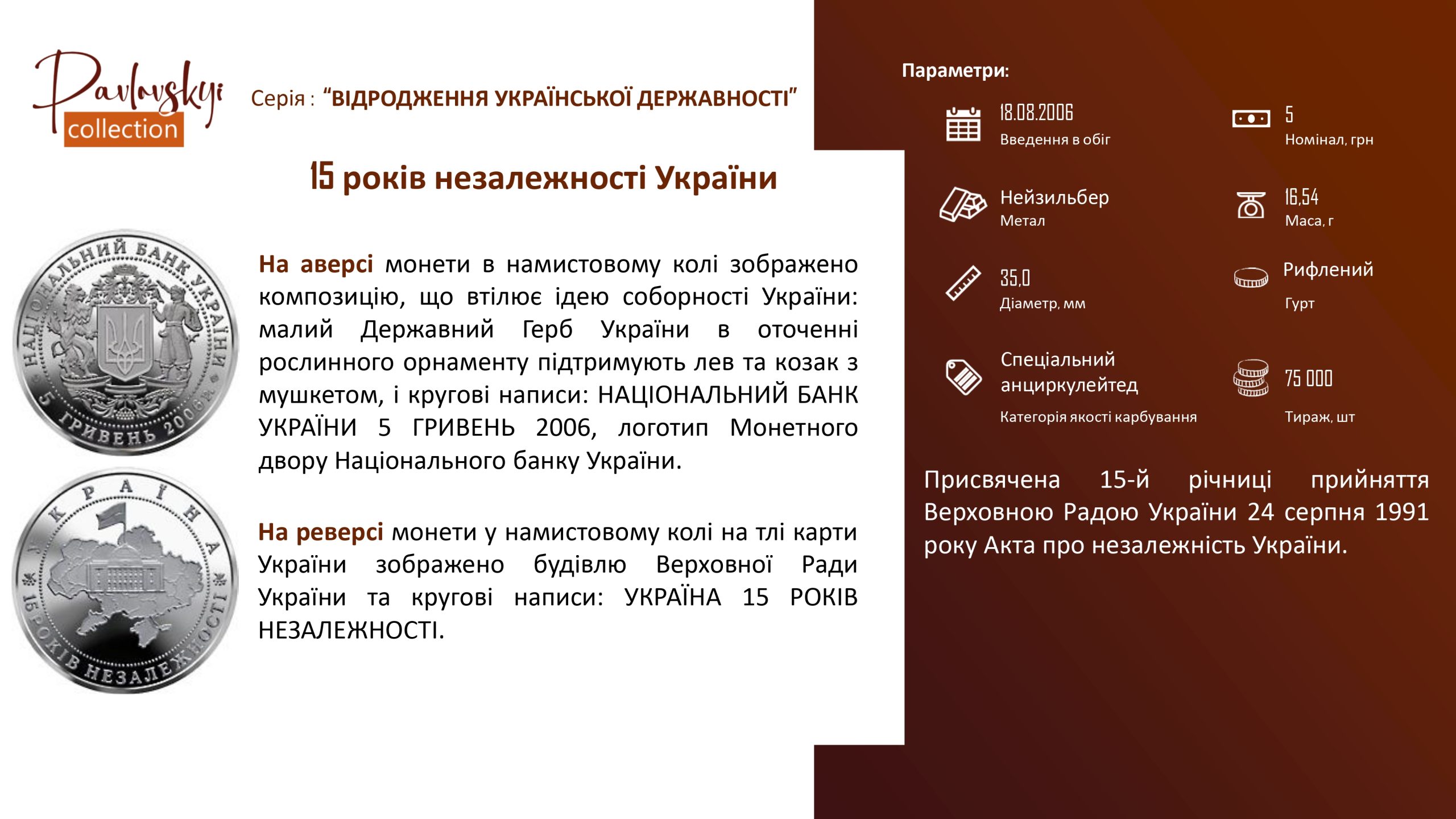 Детальніше про статтю 15 років незалежності України