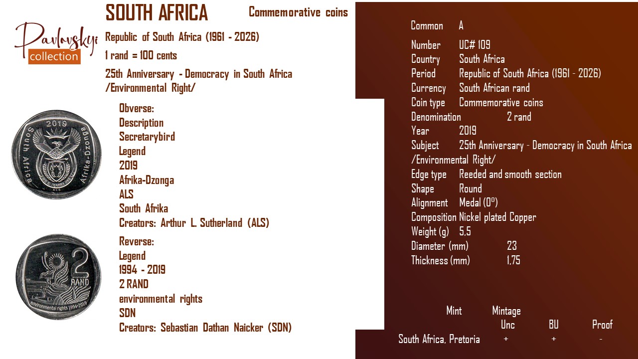 Детальніше про статтю South Africa 2 rand 2019
