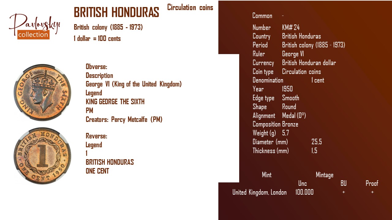 Детальніше про статтю British Honduras 1 cent 1950