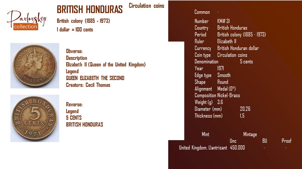 Детальніше про статтю British Honduras 5 cents 1971