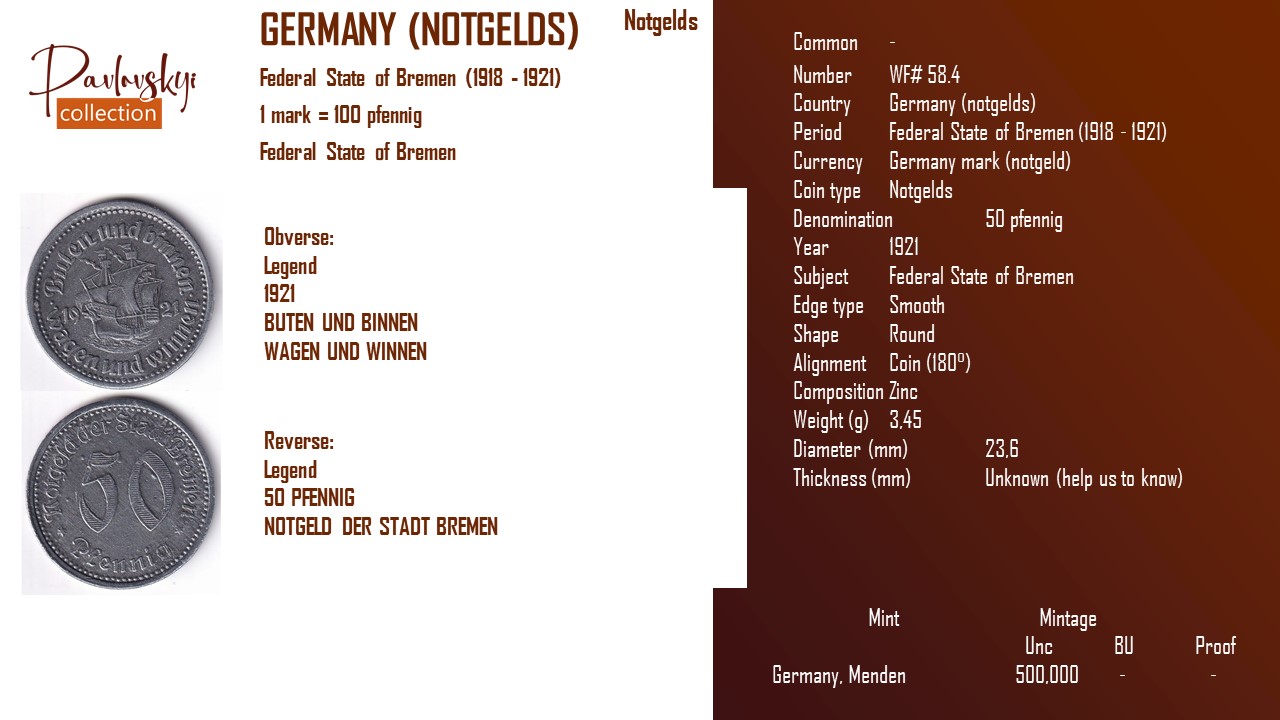 Детальніше про статтю Germany (notgelds) 50 pfennig 1921