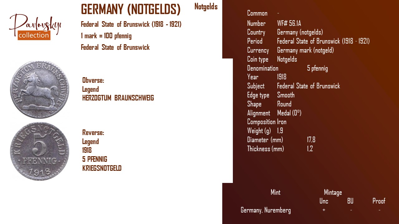 Детальніше про статтю Germany (notgelds) 5 pfennig 1918