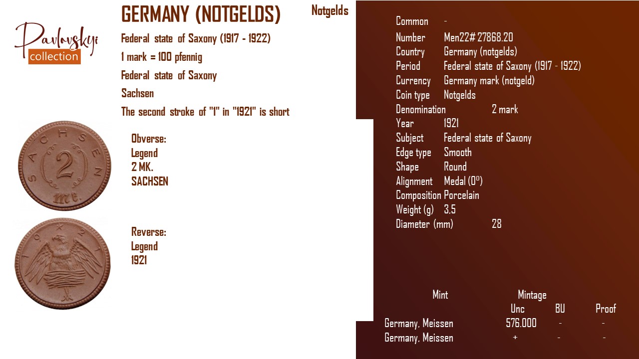 Ви зараз переглядаєте Germany (notgelds) 2 mark 1921