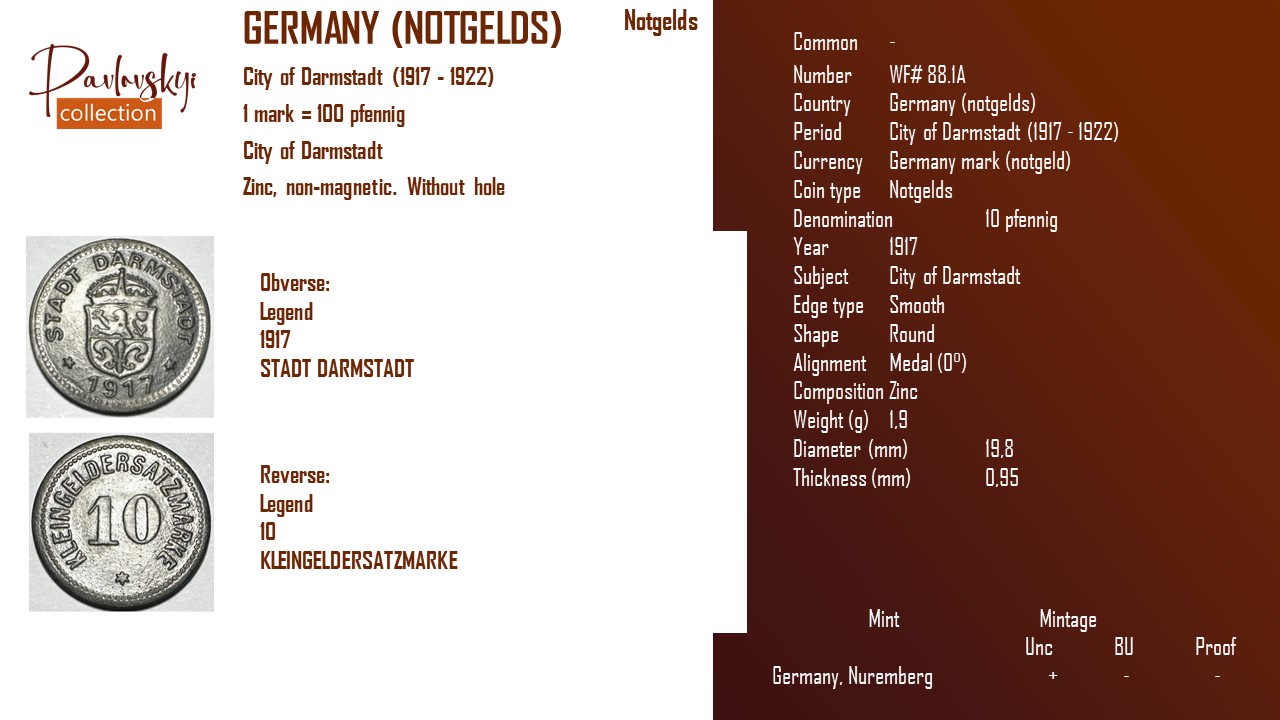 Ви зараз переглядаєте Germany (notgelds) 10 pfennig 1917
