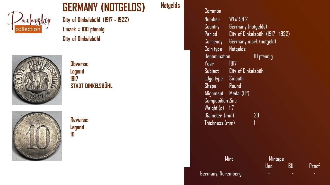Детальніше про статтю Germany (notgelds) 10 pfennig 1917