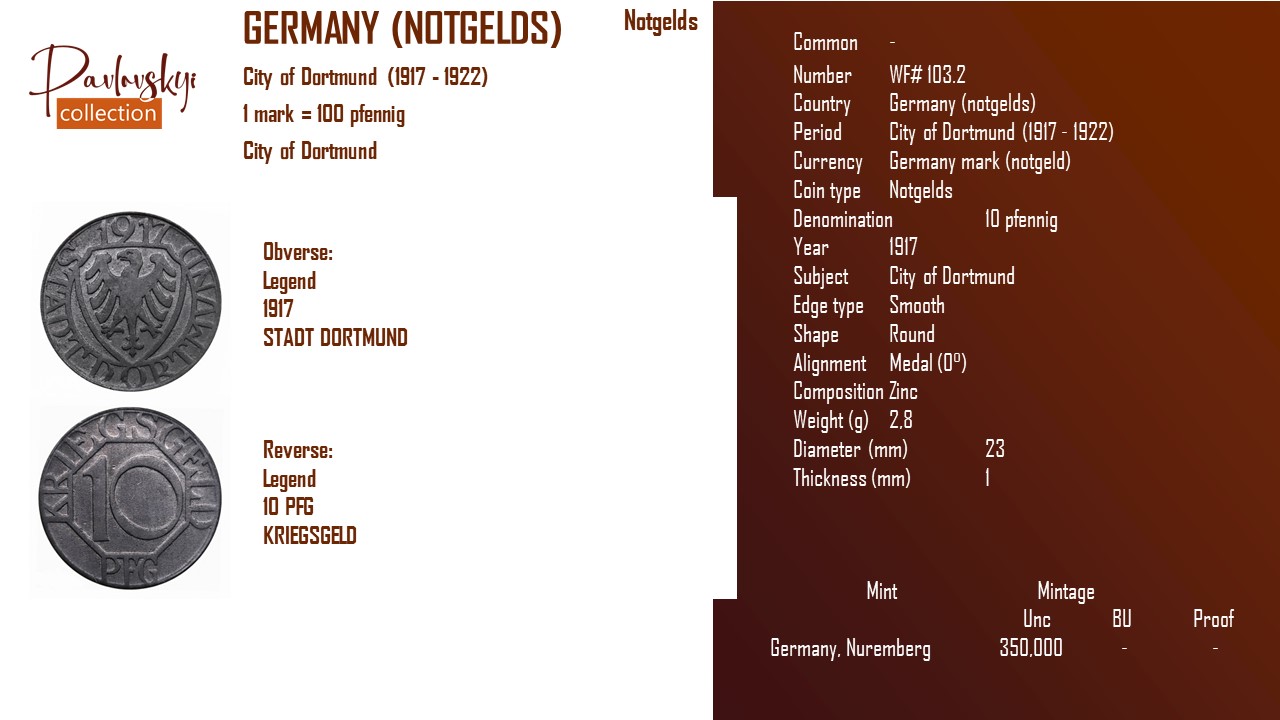 Детальніше про статтю Germany (notgelds) 10 pfennig 1917