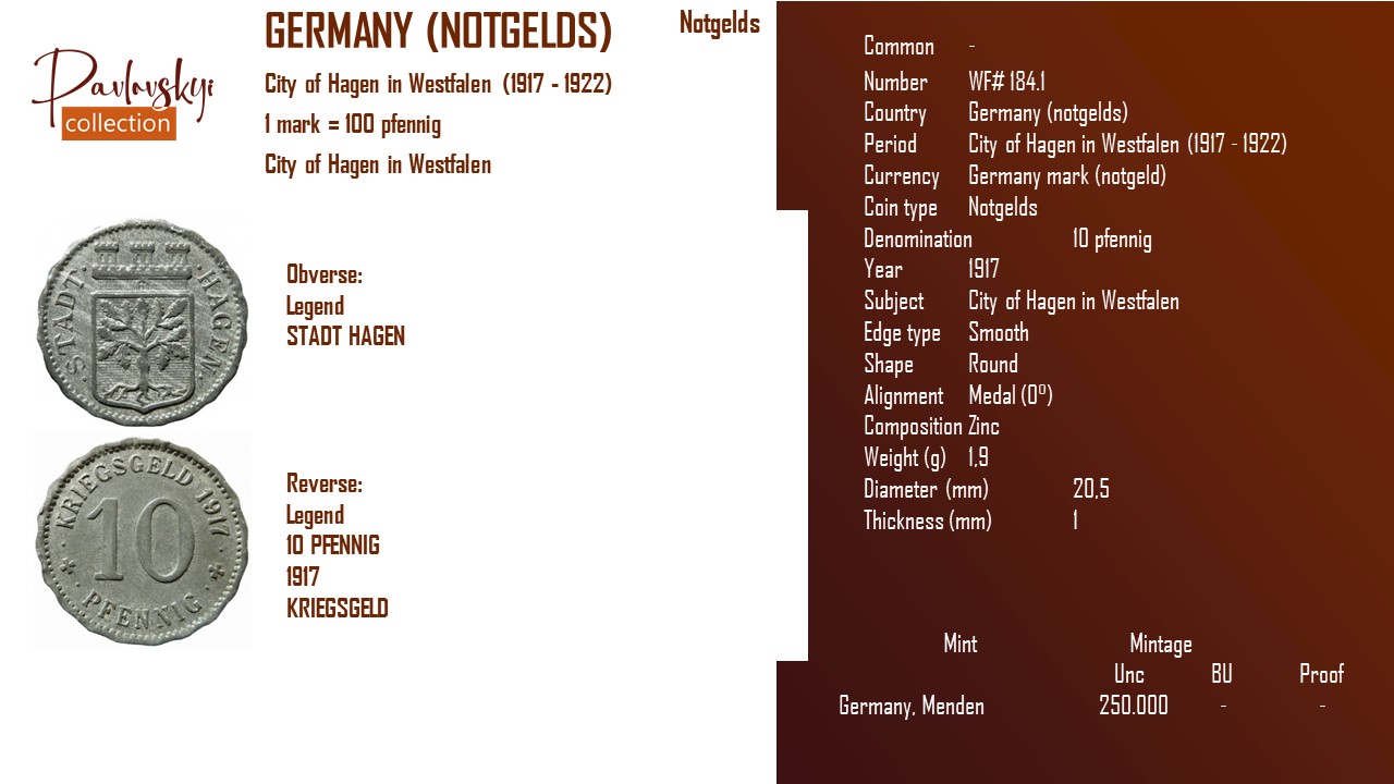 Ви зараз переглядаєте Germany (notgelds) 10 pfennig 1917