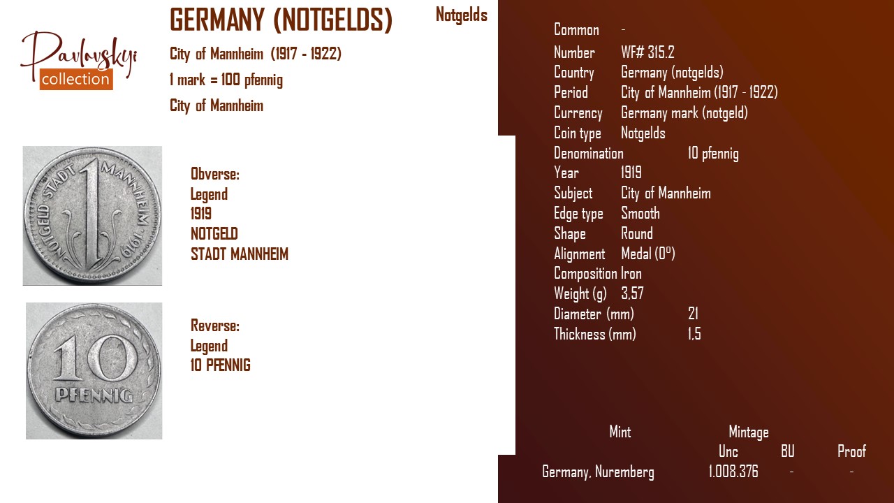 Детальніше про статтю Germany (notgelds) 10 pfennig 1919