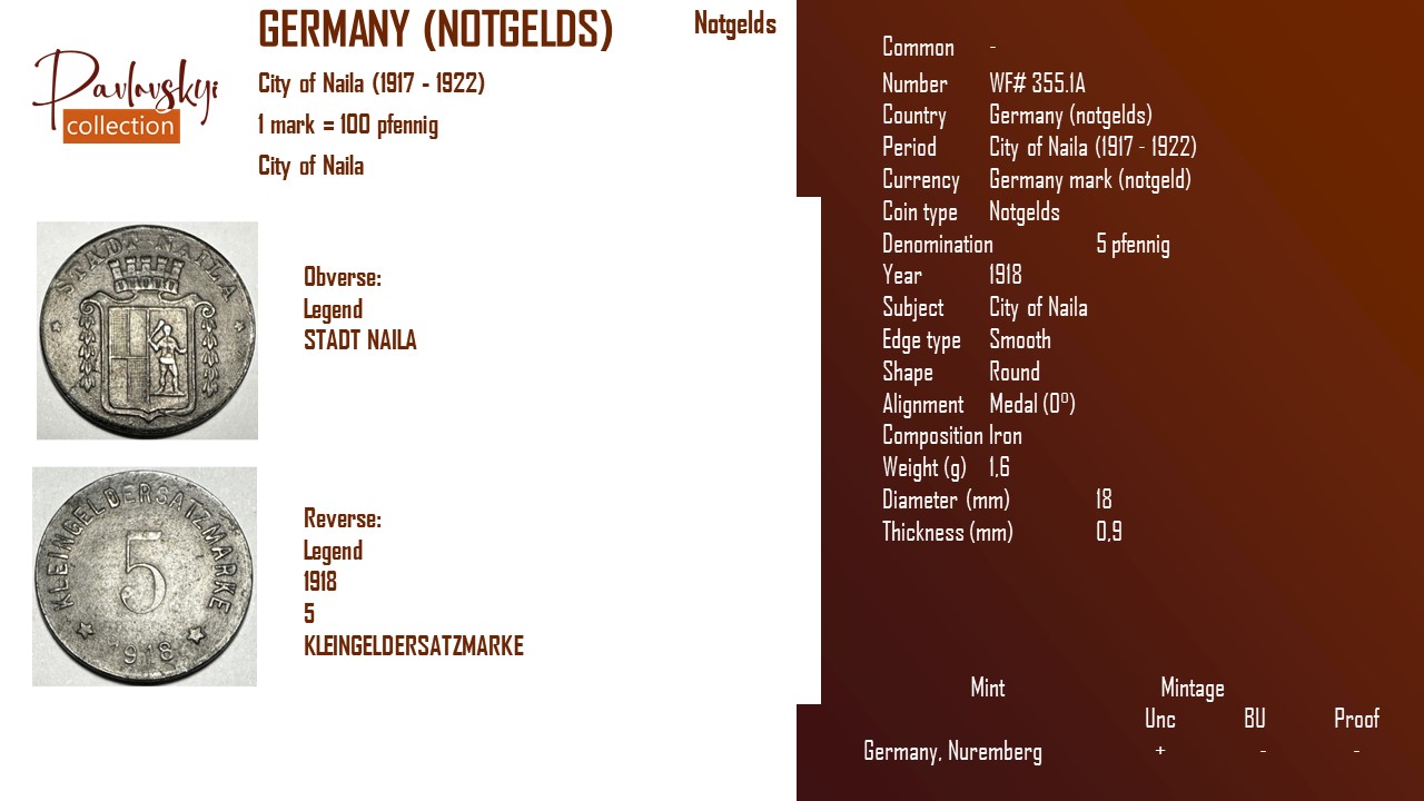 Детальніше про статтю Germany (notgelds) 5 pfennig 1918