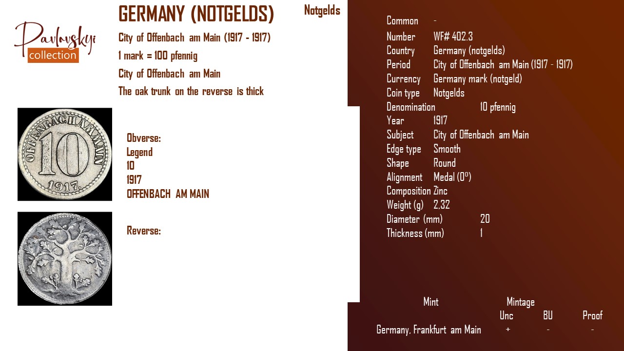Ви зараз переглядаєте Germany (notgelds) 10 pfennig 1917