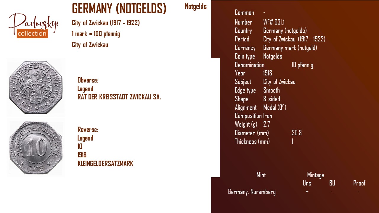 Ви зараз переглядаєте Germany (notgelds) 10 pfennig 1918