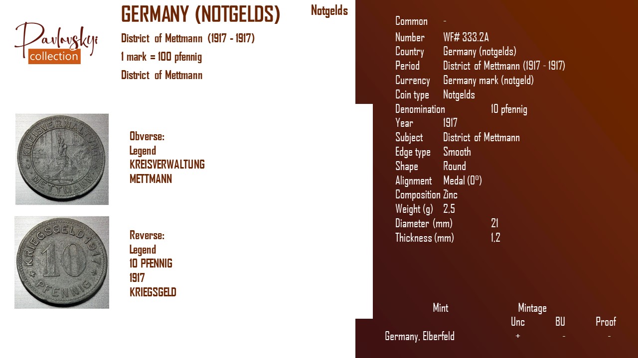 Детальніше про статтю Germany (notgelds) 10 pfennig 1917
