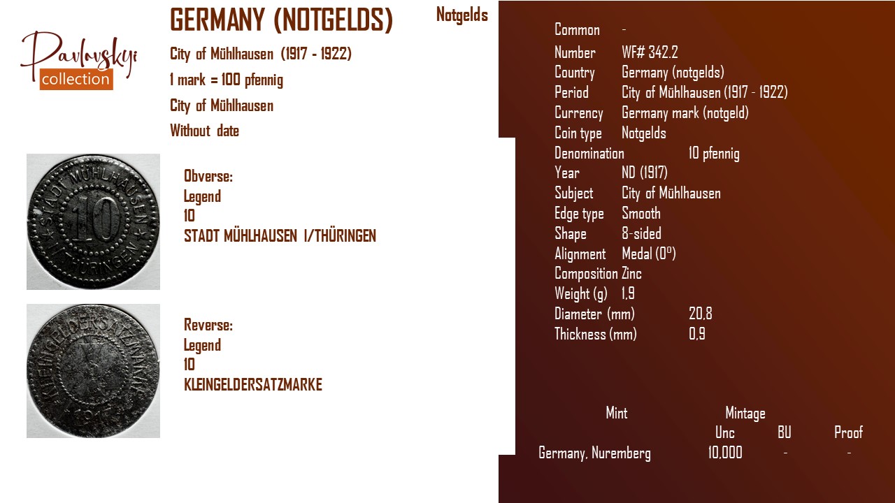 Ви зараз переглядаєте Germany (notgelds) 10 pfennig ND (1917)