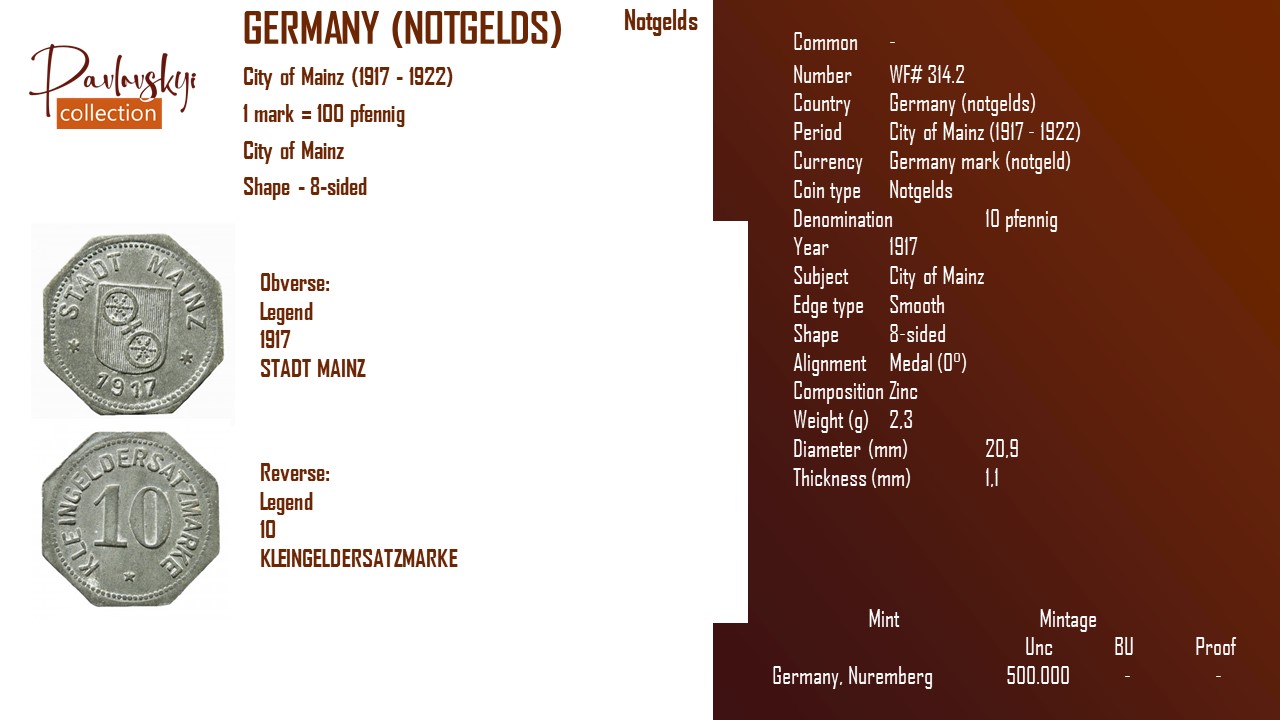 Детальніше про статтю Germany (notgelds) 10 pfennig 1917