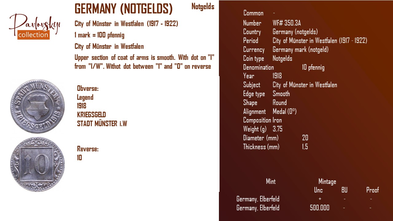 Детальніше про статтю Germany (notgelds) 10 pfennig 1918