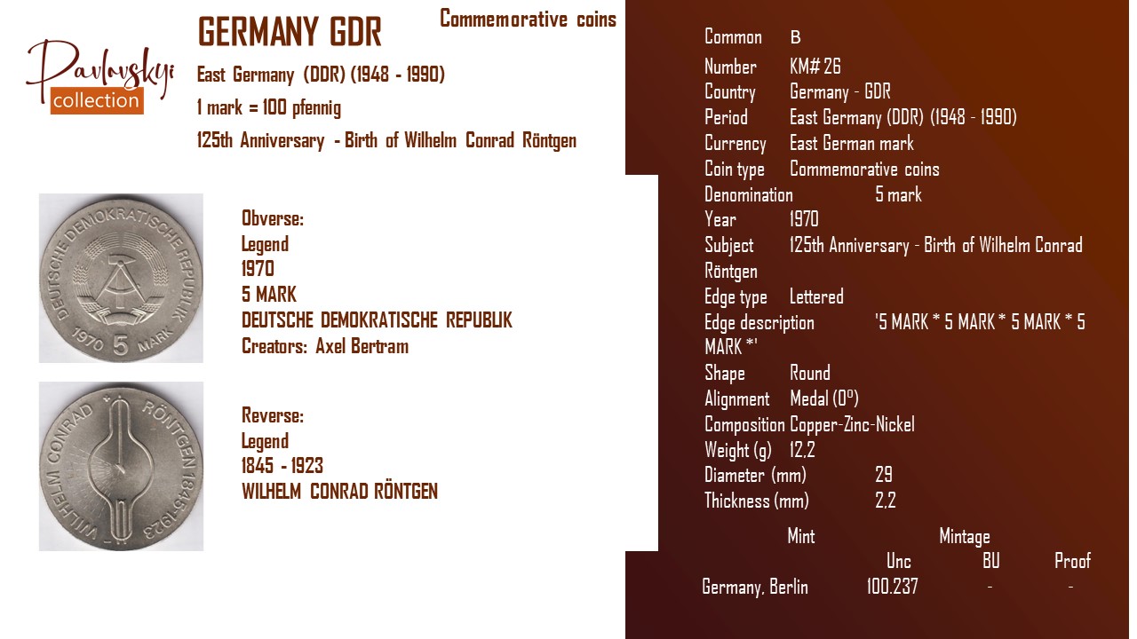 Детальніше про статтю Germany – GDR 5 mark 1970