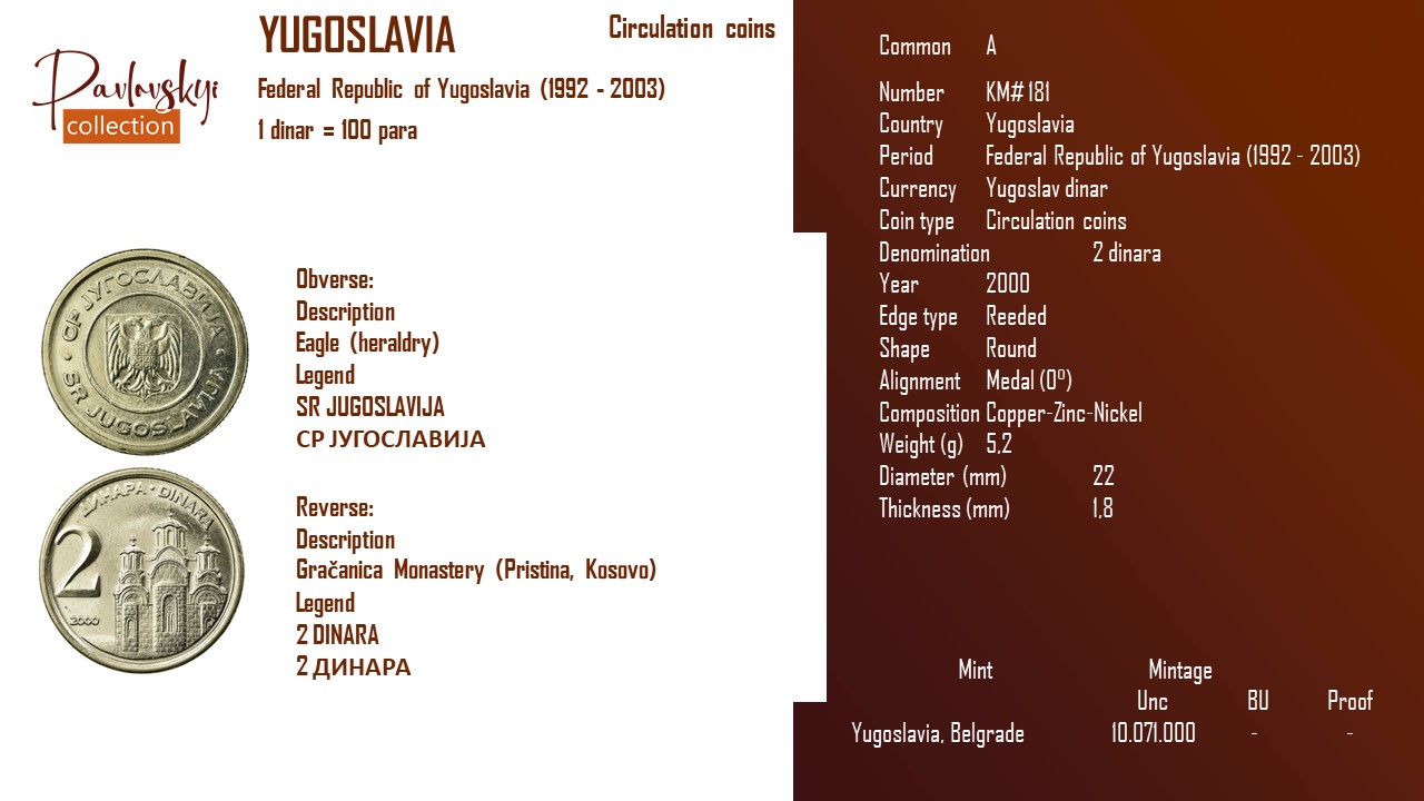 Детальніше про статтю Yugoslavia 2 dinara 2000