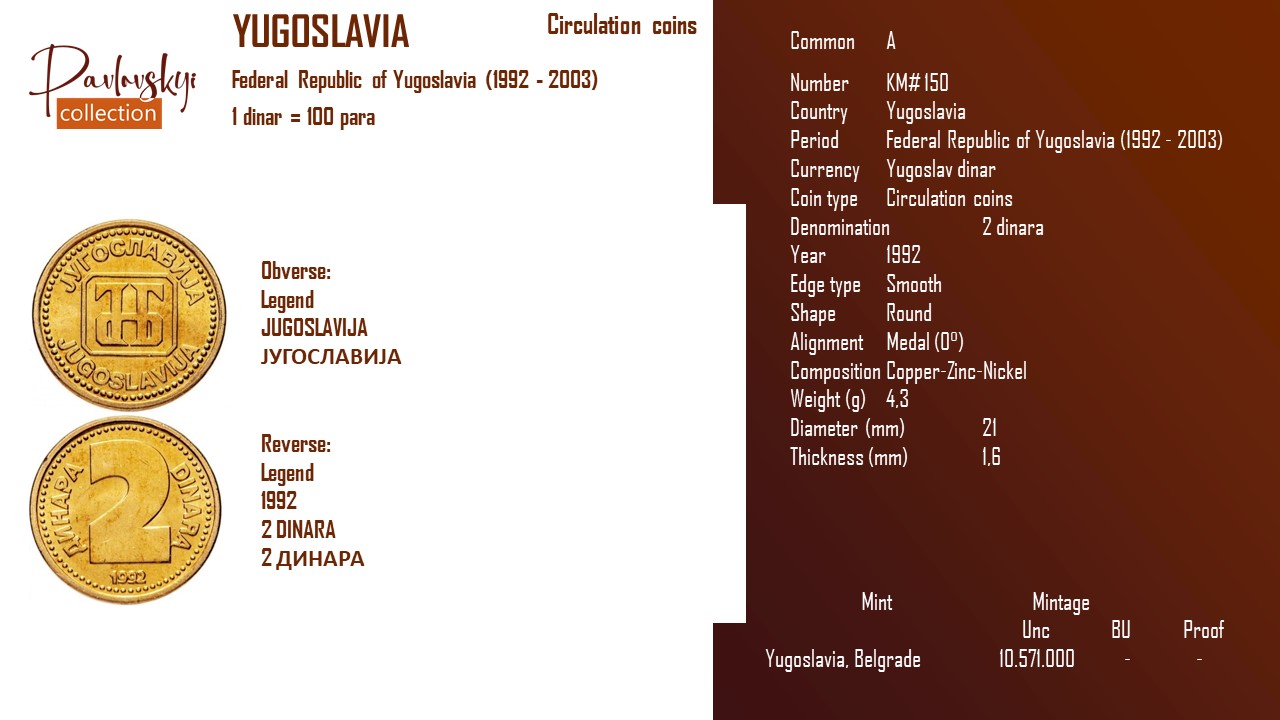 Детальніше про статтю Yugoslavia 2 dinara 1992