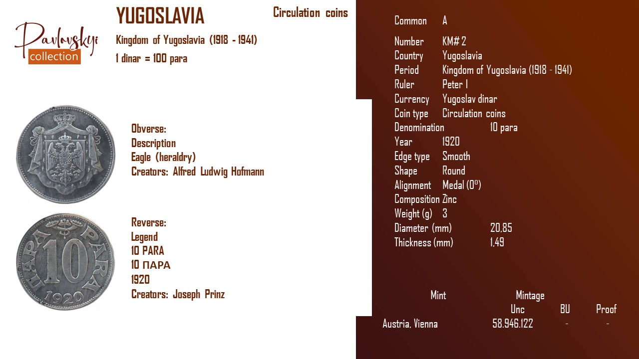 Детальніше про статтю Yugoslavia 10 para 1920